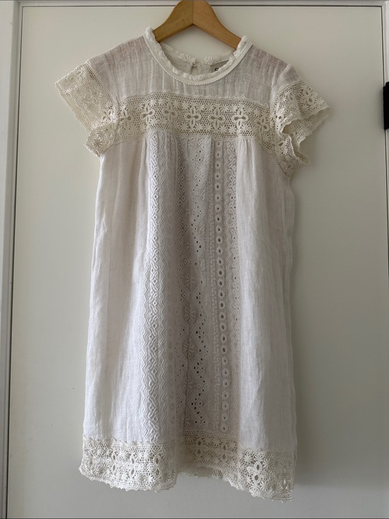 Sea New York Dresses & Skirts - Sea New York White Lace-Trim Midi Dress